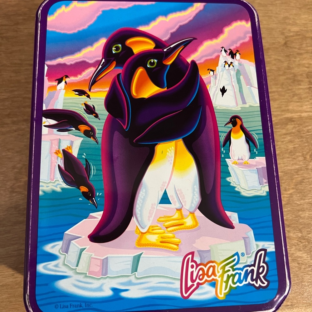 Vintage Lisa Frank Penguin tin